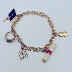Gold Graduation Charm Bracelet with Chain Link Design​​